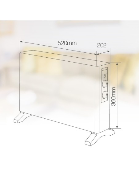Calefactor Eléctrico Convector Selatin Máx. 2000W Blanco