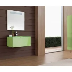 Mueble baño laca verde colgado