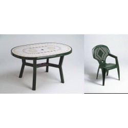 Mesa y silla jardin de PVC