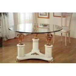 Mesa comedor redonda de mármol