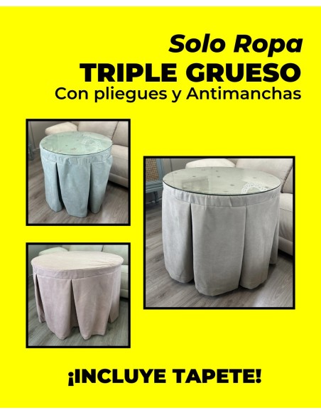 Ropa Camilla Redonda con Tapete de Regalo, Antimanchas, Varias Medidas