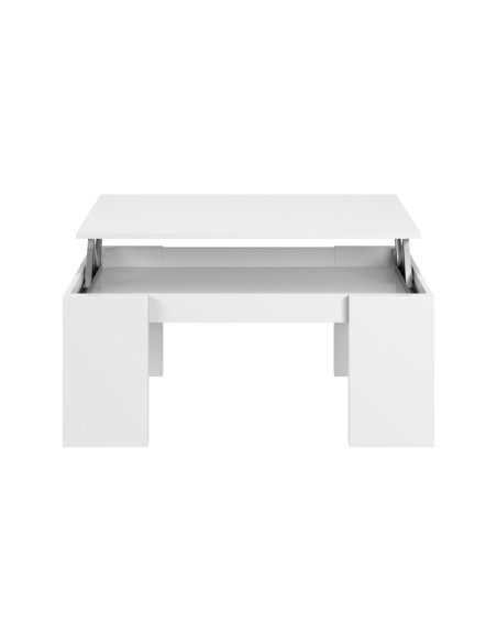 FLOW Mesa centro elevable BLANCO BRILLO