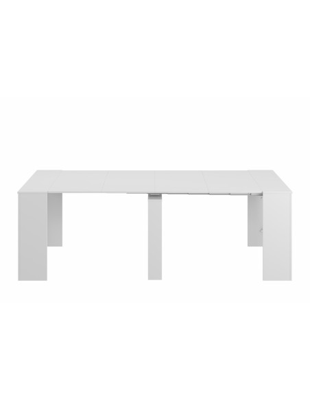 FUNZIONALE CONSOLA comedor 90x50-237 EXTENSIBLE BLANCO BRILLO