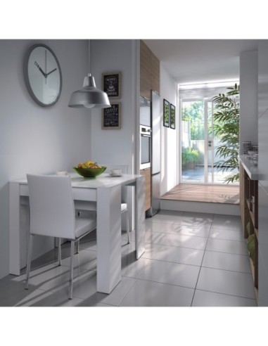 FUNZIONALE CONSOLA comedor 90x50-237 EXTENSIBLE BLANCO BRILLO