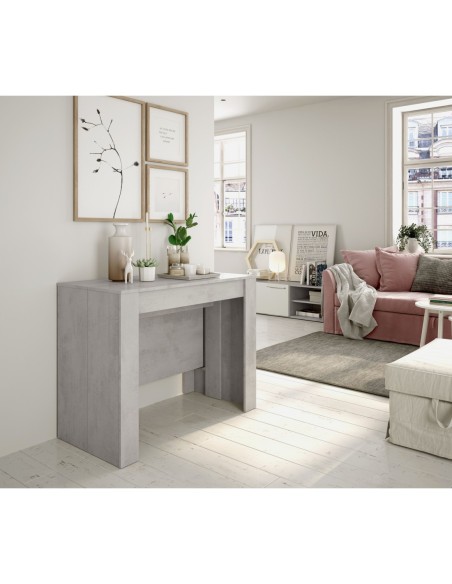 FUNZIONALE CONSOLA comedor 90x50-237 EXTENSIBLE CEMENTO