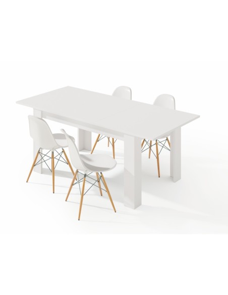 PRACTICO Mesa de comedor 90x140-190 EXTENSIBLE BLANCO ARTIK
