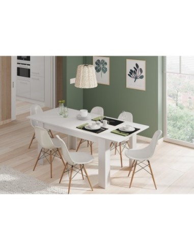 PRACTICO Mesa de comedor 90x140-190 EXTENSIBLE BLANCO ARTIK