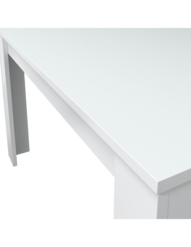 PRACTICO Mesa de comedor 90x140-190 EXTENSIBLE BLANCO BRILLO