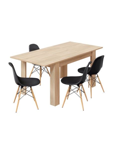 PRACTICO Mesa de comedor 90x140-190 EXTENSIBLE ROBLE CANADIAN