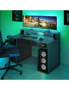 GAMER Mesa ordenador GAMER GRIS ANTRACITA