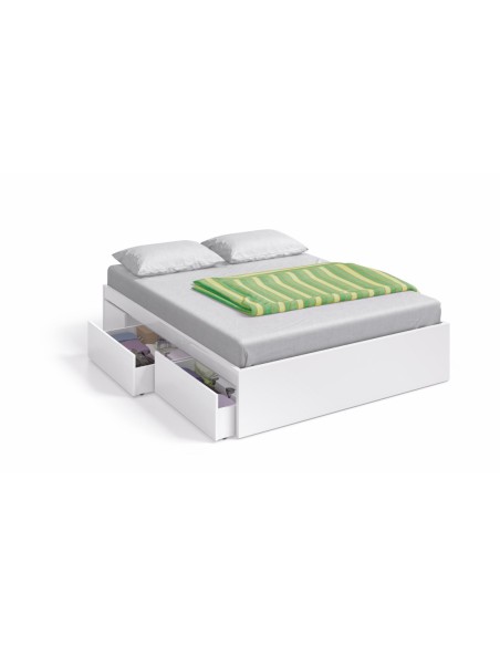 BED Cama 150 con 4 cajones (para somier de 190x150) BLANCO ARTIK