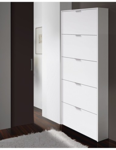 MAELYS Zapatero 5 puertas (15 pares) BLANCO BRILLO