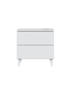 DIVA Mesita 2 cajones + 4 patas BLANCO BRILLO