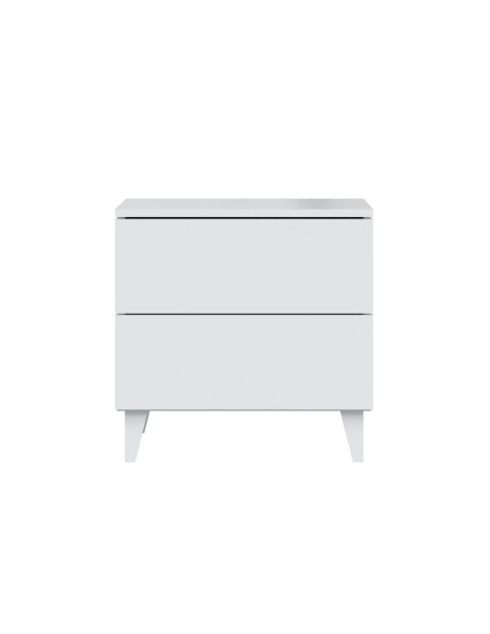 DIVA Mesita 2 cajones + 4 patas BLANCO BRILLO