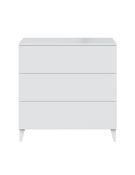 DIVA Mesita 2 cajones + 4 patas BLANCO BRILLO