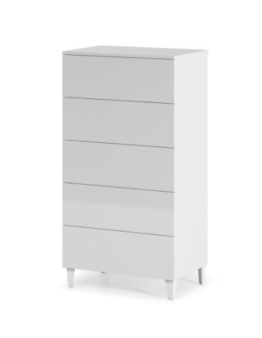 DIVA Mesita 2 cajones + 4 patas BLANCO BRILLO