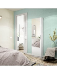 GUSTO Zapatero 1puerta + espejo (6 alturas-12varillas) BLANCO ARTIK