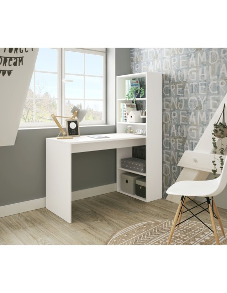 GIO PLUS Mesa + estantería BLANCO ARTIK