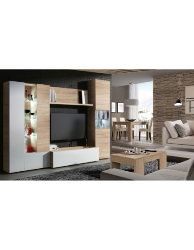 DISEGNO Salón compacto 260 ROBLE CANADIAN/BL.BRILLO