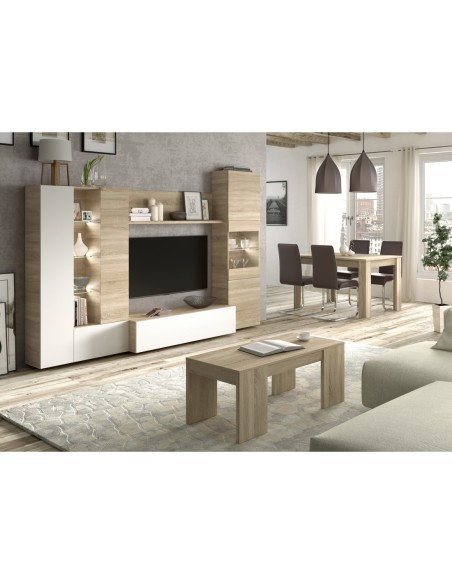 DISEGNO Salón compacto 260 ROBLE CANADIAN/BL.BRILLO