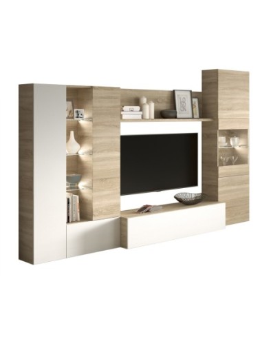 DISEGNO Salón compacto 260 ROBLE CANADIAN/BL.BRILLO