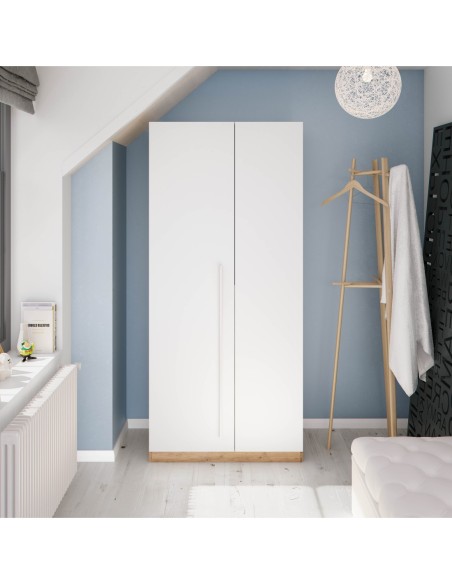 AMBIENT Armario JUVENIL 2p ROBLE NODI/BL.ARTIK