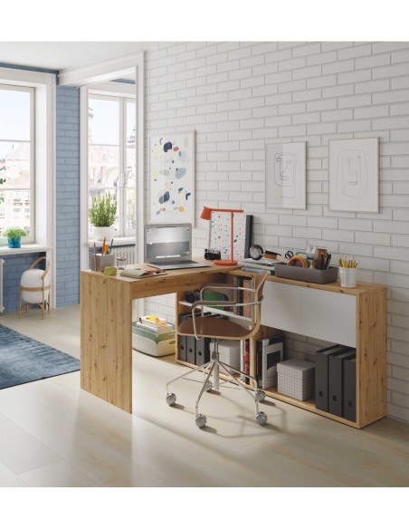 DUO Mesa escritorio-estantería  (vertical-horizontal) R.NODI/BL.ARTIK