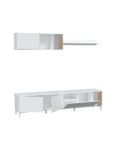 TEMPUS Salón mueble TV BLANCO ARTIK/NATUR 2