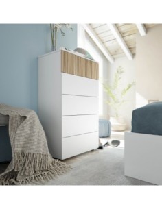 TEMPUS Sinfonier 5 cajones BLANCO ARTIK/NATUR