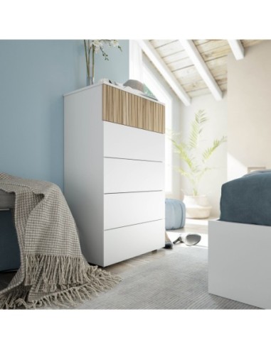 TEMPUS Sinfonier 5 cajones BLANCO ARTIK/NATUR