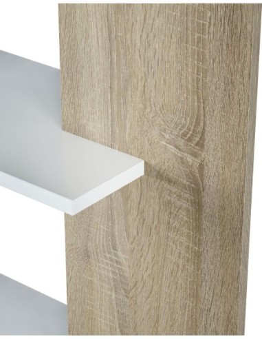 LORAS Estantería BLANCO ARTIK/ROBLE CANADIAN