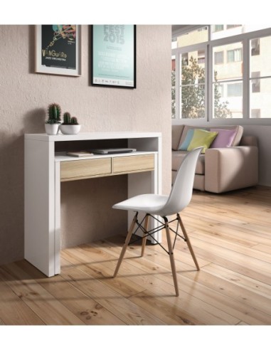 TYRION Consola escritorio ROBLE CANADIAN/BLANCO ARTIK