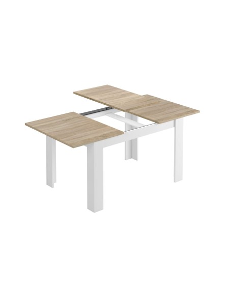PRACTICO Mesa de comedor 90x140-190 EXTENSIBLE ROBLE CANADIAN/BLANCO ARTIK