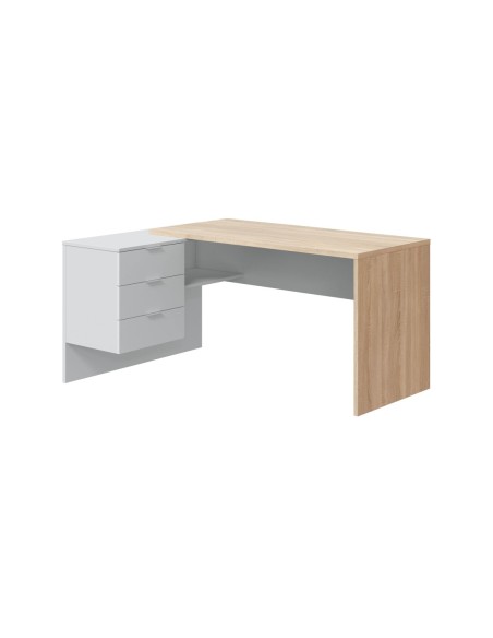 STYLE Mesa despacho con buc (reversible) ROBLE CANADIAN/BLANCO ARTIK