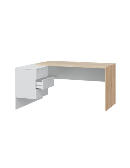 STYLE Mesa despacho con buc (reversible) ROBLE CANADIAN/BLANCO ARTIK