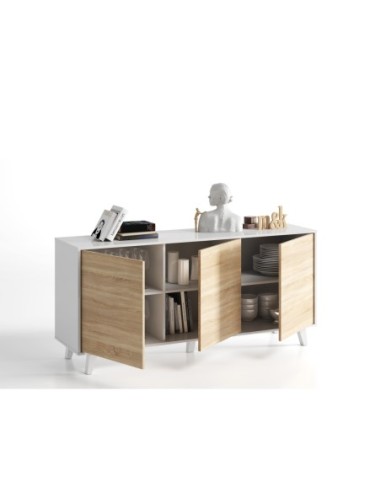 STYLUS PLUS Aparador 3 puertas BL.BRILLO/R.CANADIAN