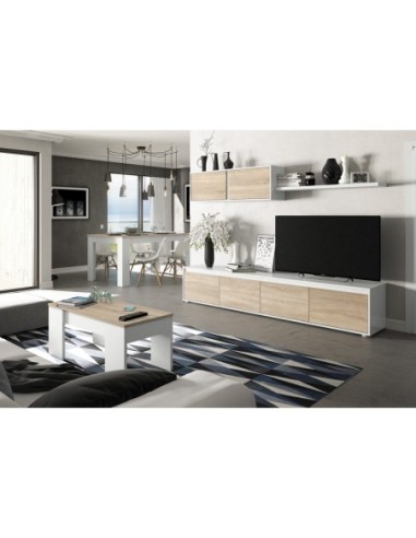 HOME Salón TV ROBLE CANADIAN/BLANCO ARTIK
