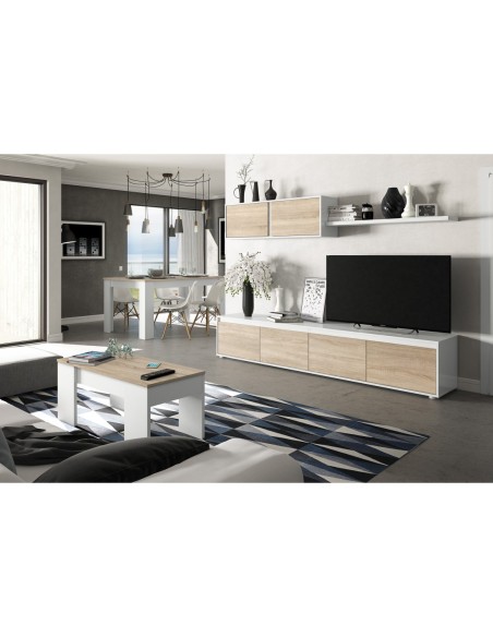 HOME Salón TV ROBLE CANADIAN/BLANCO ARTIK