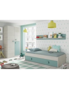 ENJOY Armario JUVENIL 3p BLANCO ALPES/VERDE ACQUA 2