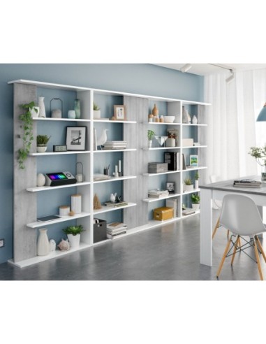 LORAS Estantería BL.ARTIK/CEMENTO