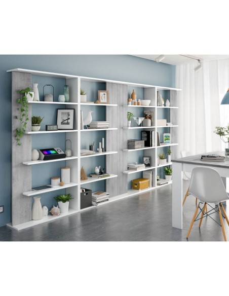 LORAS Estantería BL.ARTIK/CEMENTO