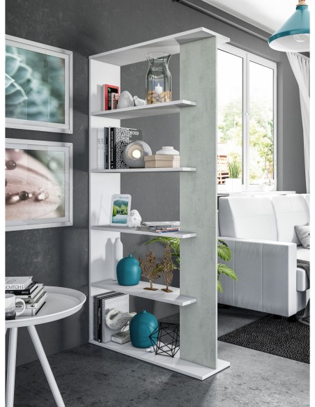 LORAS Estantería BL.ARTIK/CEMENTO