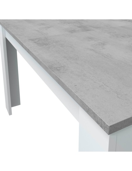 PRÁCTICO Mesa de comedor 90x140-190 EXTENSIBLE CEMENTO/ BL. ARTIK