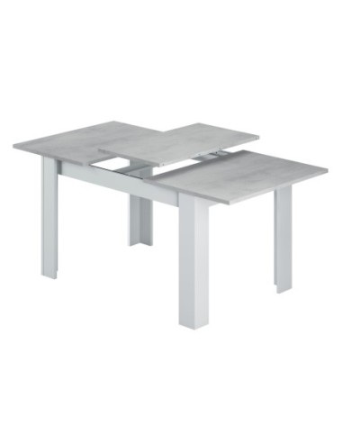 PRÁCTICO Mesa de comedor 90x140-190 EXTENSIBLE CEMENTO/ BL. ARTIK