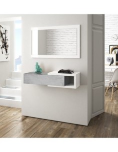 ENZO Recibidor 1c + espejo CEMENTO/BLANCO ARTIK 2