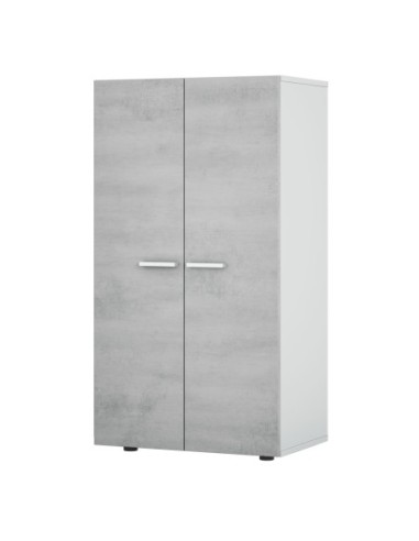 CLOE Zapatero-armario (6 baldas) BLANCO/CEMENTO