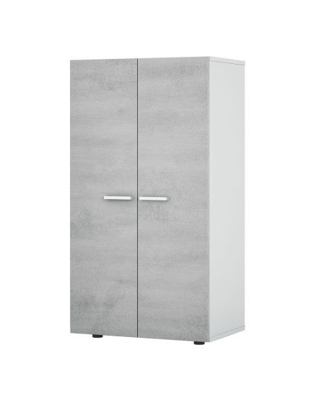 CLOE Zapatero-armario (6 baldas) BLANCO/CEMENTO