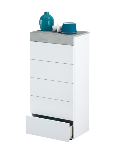 Cómoda 5c BLANCO ARTIK/CEMENTO