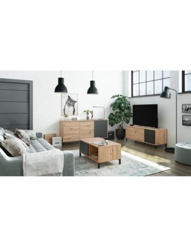 URBAN PLUS Mueble TV 2p+2c R.NODI/GRIS ANTRACITA