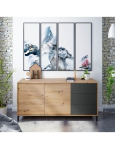 URBAN PLUS Aparador 2p + 3c R.NODI/GRIS ANTRACITA